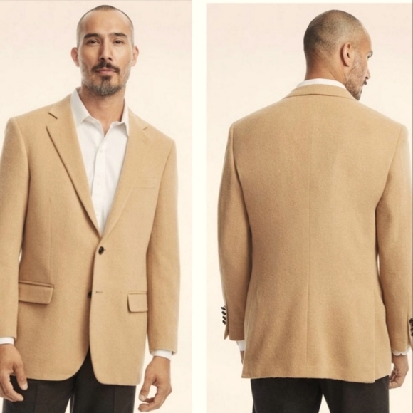 Jos A Bank 100% Camel Hair Blazer Jacket Soort Coat 40 Long - Picture 1 of 12